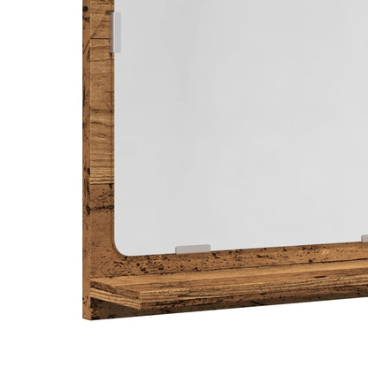 Bathroom Mirror Cabinet Old Wood 60x11x37 cm Engineered Wood - Bend