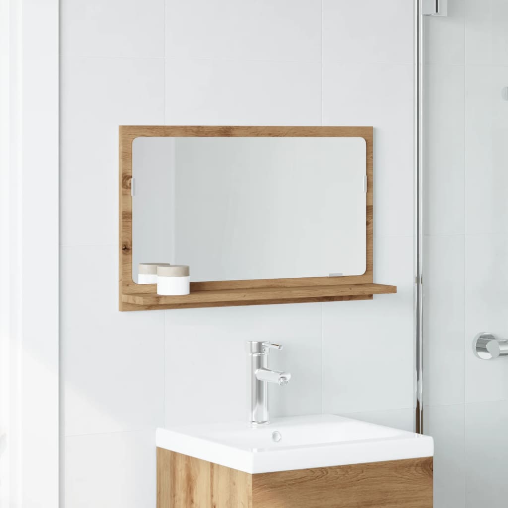 Bathroom Mirror Cabinet Artisan Oak 60x11x37 cm Engineered Wood - Bend