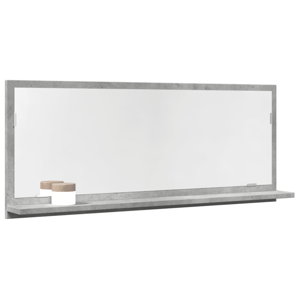 Bathroom Mirror Cabinet Concrete Grey 90x11x37 cm Engineered Wood - Bend