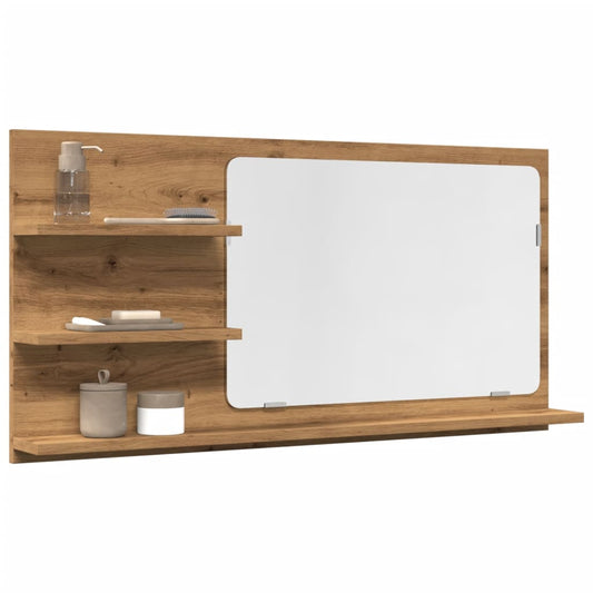 Bathroom Mirror Cabinet Artisan Oak 90x11x45 cm Engineered Wood