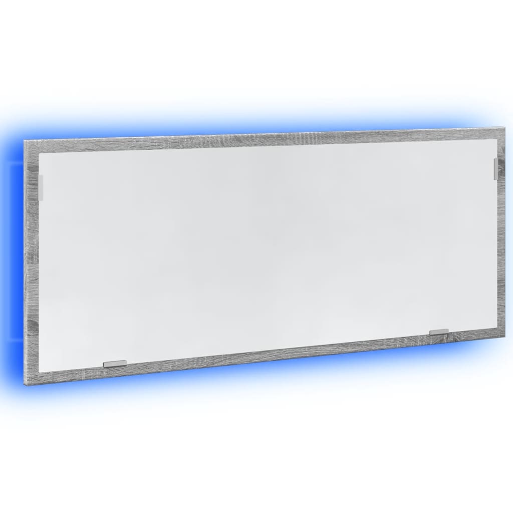 LED Bathroom Mirror Grey Sonoma 100x8.5x37 cm Engineered Wood - Bend