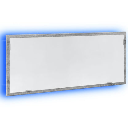 LED Bathroom Mirror Grey Sonoma 100x8.5x37 cm Engineered Wood - Bend