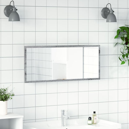 LED Bathroom Mirror Grey Sonoma 100x8.5x37 cm Engineered Wood - Bend