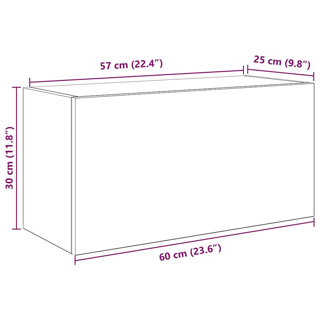 Bathroom Wall Cabinet White 60x25x30 cm Engineered Wood - Bend