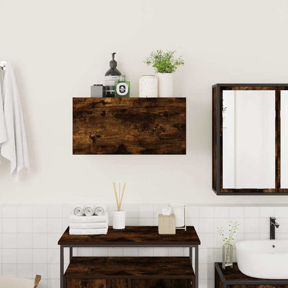 Bathroom Wall Cabinet Smoked Oak 60x25x30 cm Engineered Wood - Bend