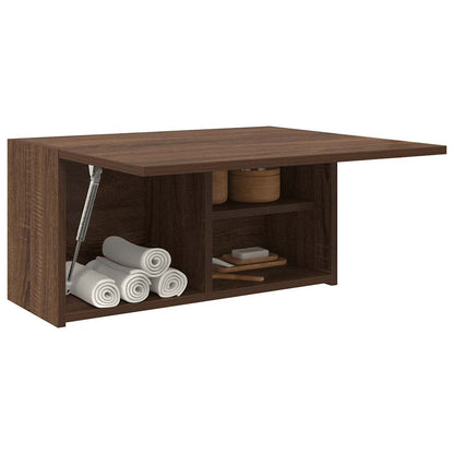 Bathroom Wall Cabinet Brown Oak 60x25x30 cm Engineered Wood - Bend