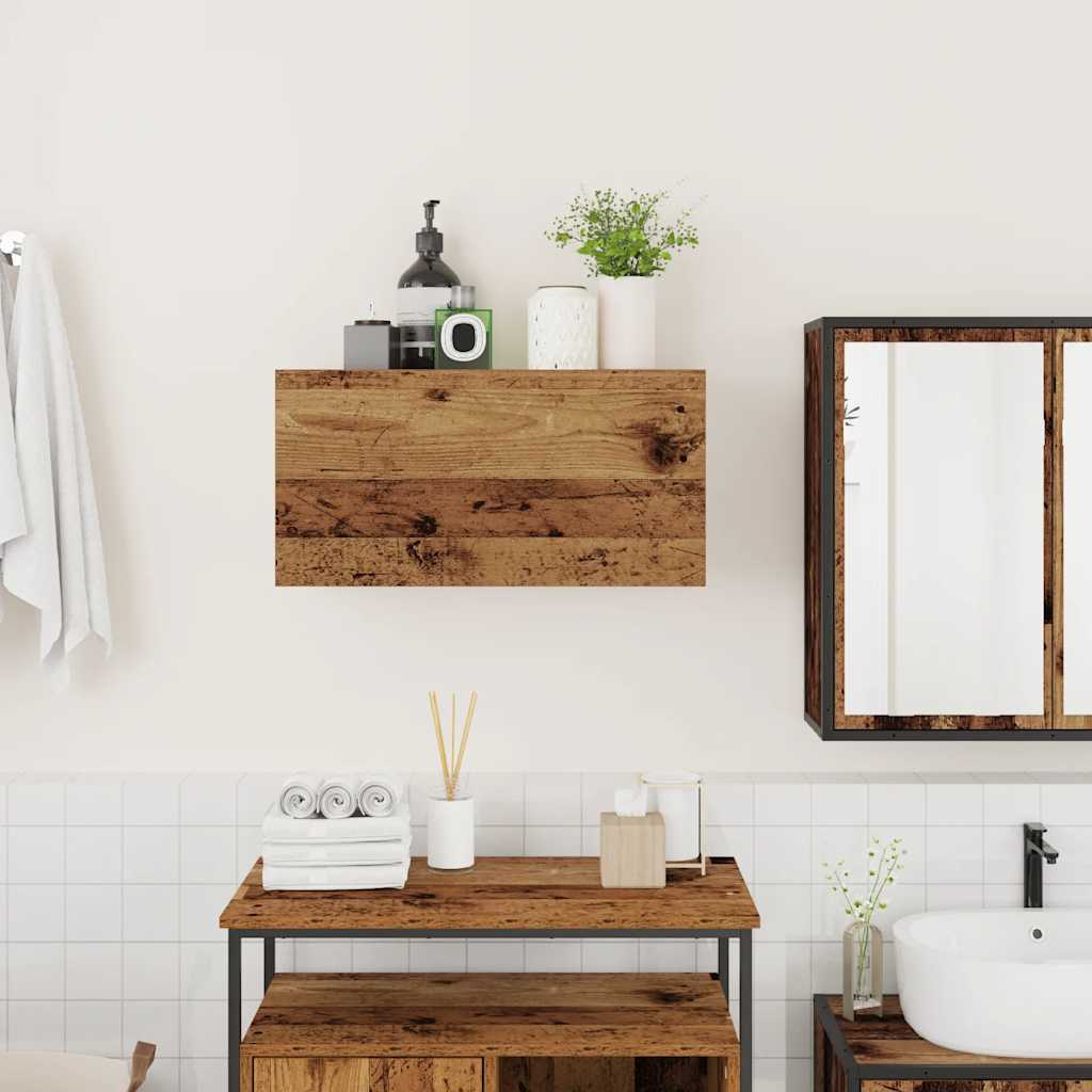 Bathroom Wall Cabinet Old Wood 60x25x30 cm Engineered Wood - Bend