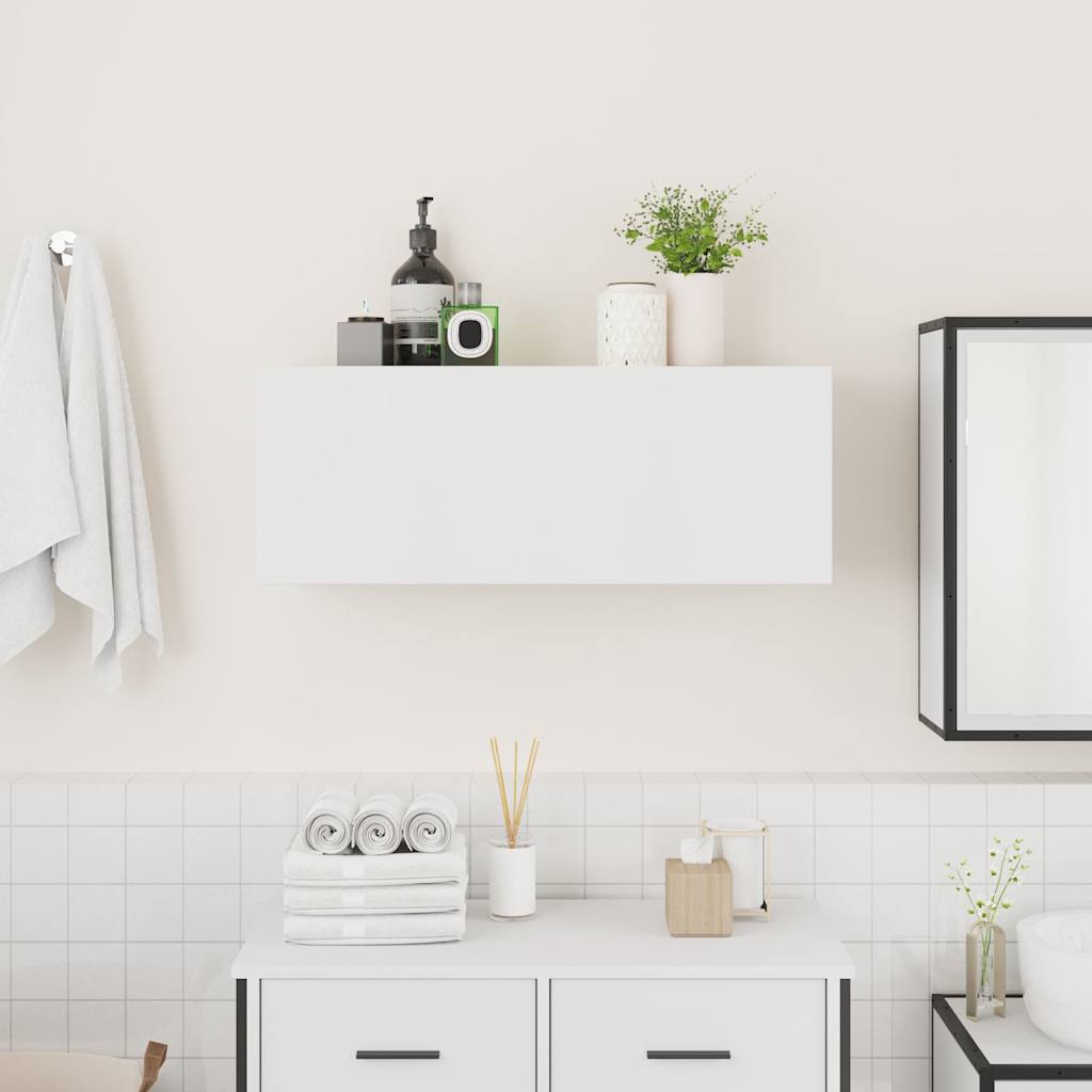 Bathroom Wall Cabinet White 80x25x30 cm Engineered Wood - Bend