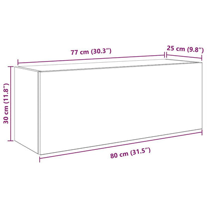 Bathroom Wall Cabinet Sonoma Oak 80x25x30 cm Engineered Wood - Bend