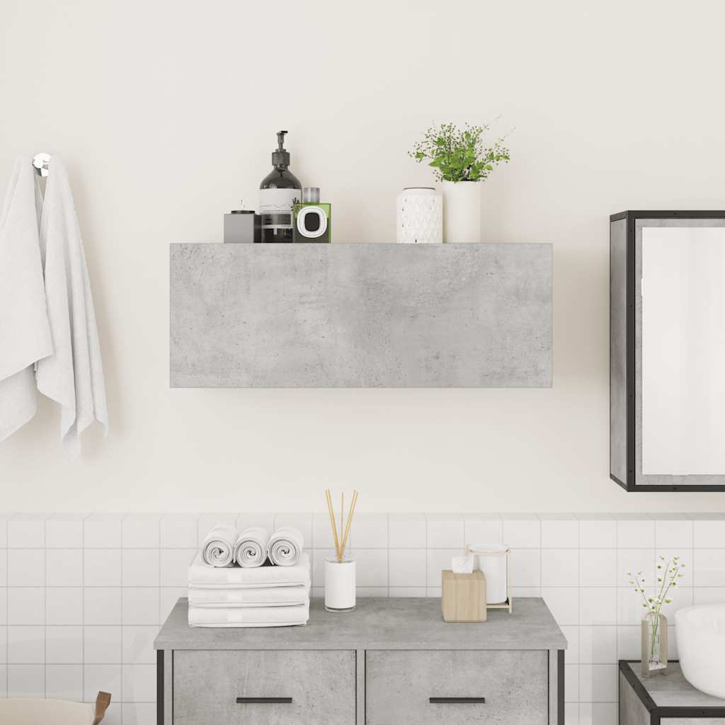 Bathroom Wall Cabinet Concrete Grey 80x25x30 cm Engineered Wood - Bend