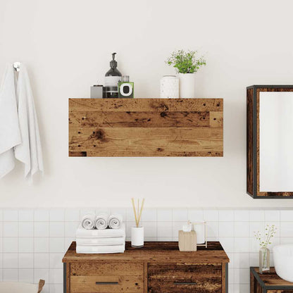 Bathroom Wall Cabinet Old Wood 80x25x30 cm Engineered Wood - Bend