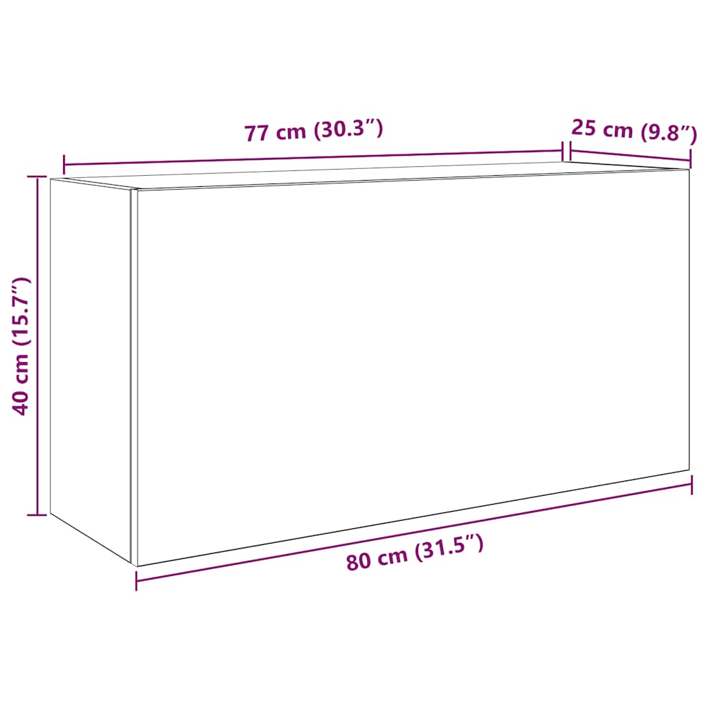 Bathroom Wall Cabinet White 80x25x40 cm Engineered Wood - Bend