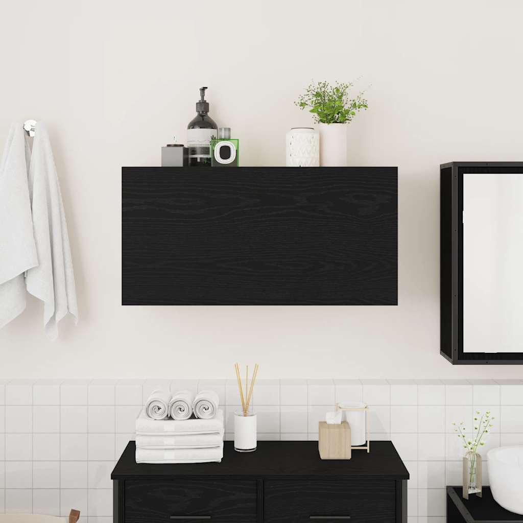 Bathroom Wall Cabinet Black 80x25x40 cm Engineered Wood - Bend