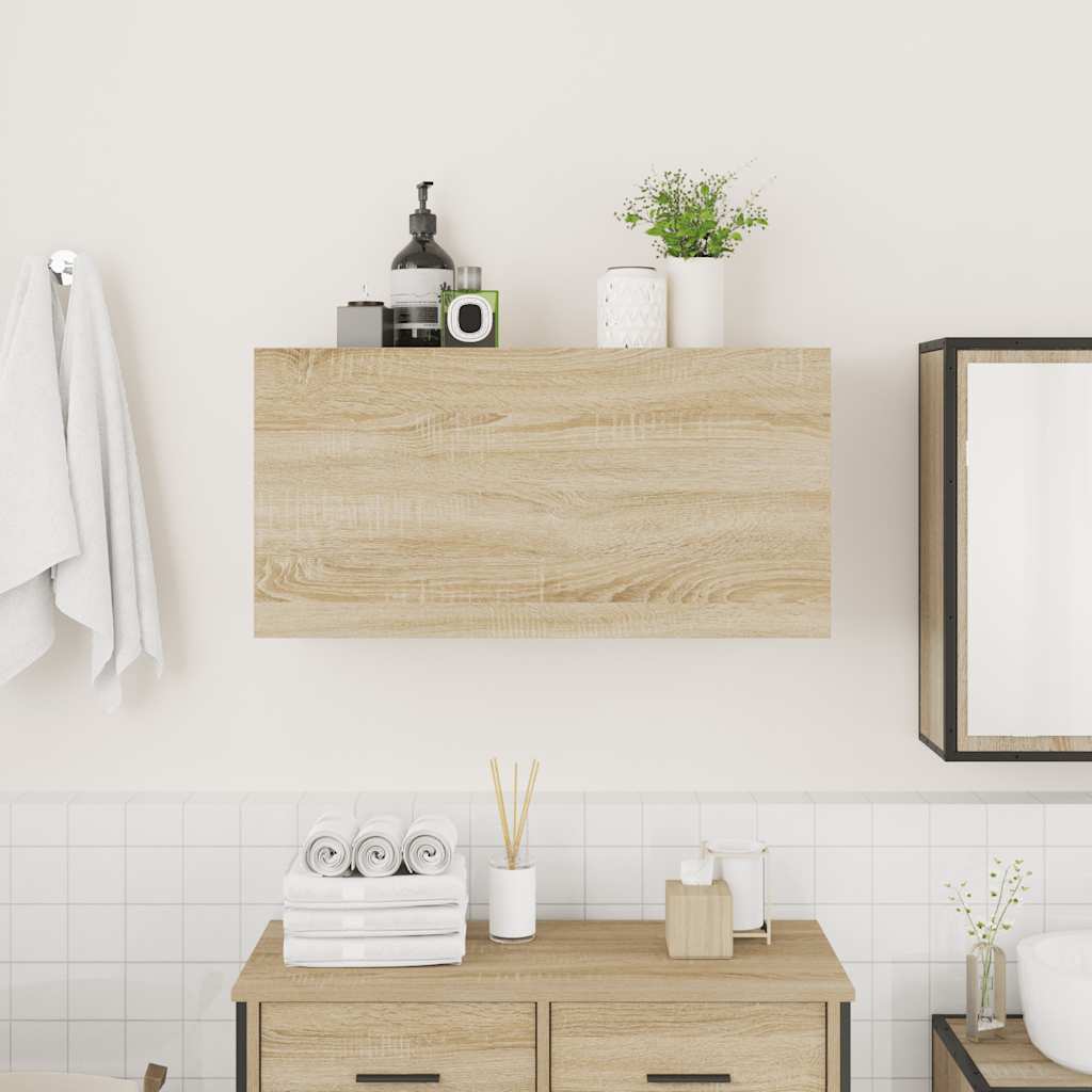 Bathroom Wall Cabinet Sonoma Oak 80x25x40 cm Engineered Wood - Bend