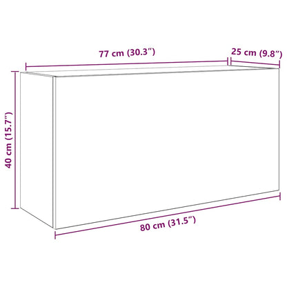 Bathroom Wall Cabinet Sonoma Oak 80x25x40 cm Engineered Wood - Bend