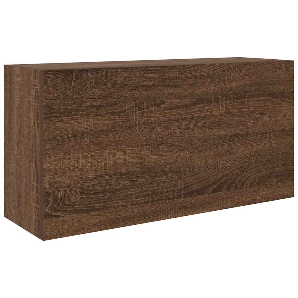 Bathroom Wall Cabinet Brown Oak 80x25x40 cm Engineered Wood - Bend