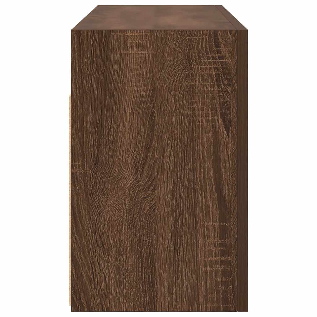 Bathroom Wall Cabinet Brown Oak 80x25x40 cm Engineered Wood - Bend