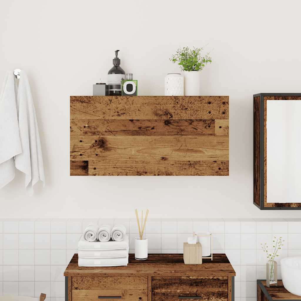 Bathroom Wall Cabinet Old Wood 80x25x40 cm Engineered Wood - Bend