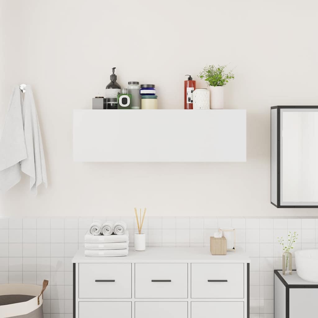 Bathroom Wall Cabinet White 100x25x30 cm Engineered Wood - Bend