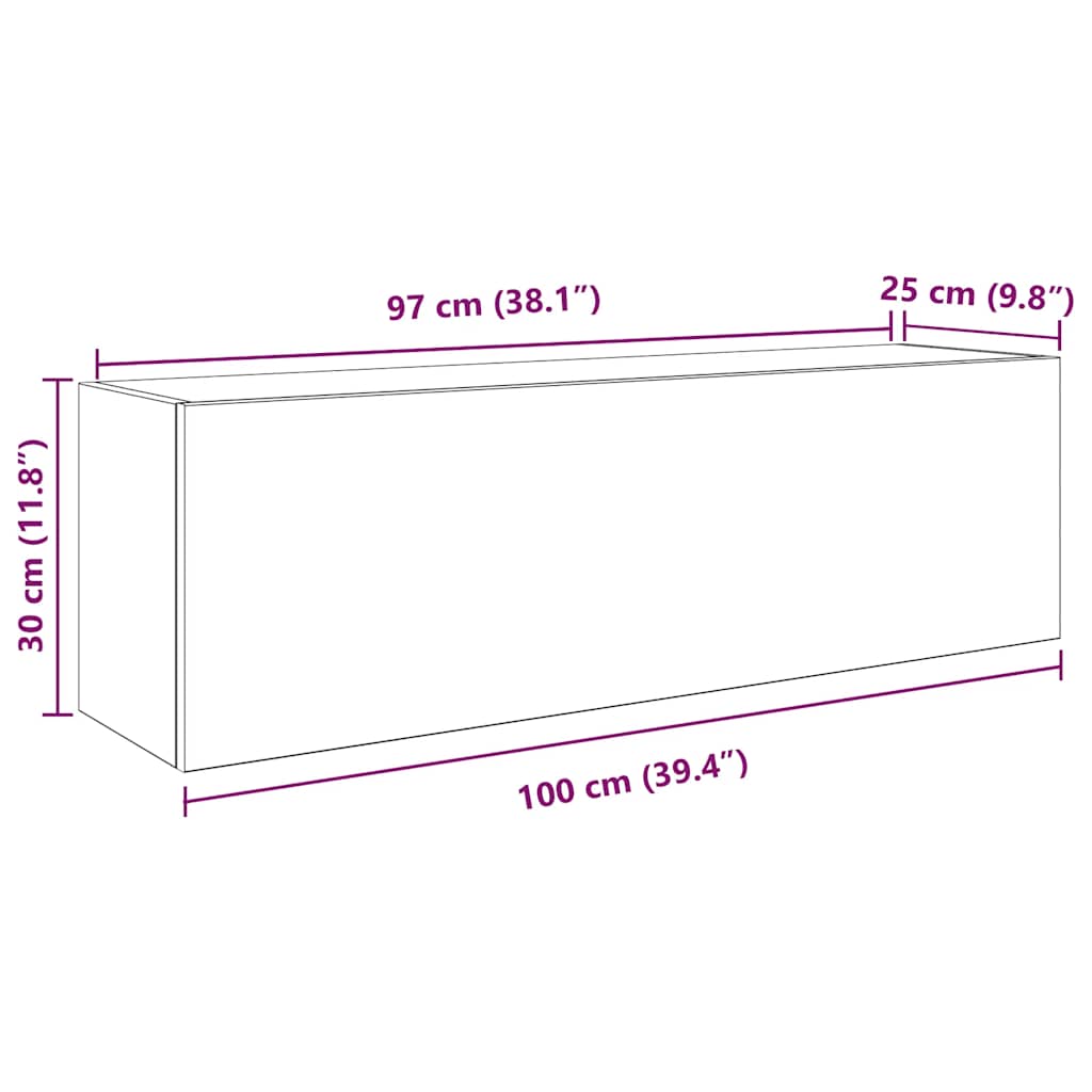 Bathroom Wall Cabinet White 100x25x30 cm Engineered Wood - Bend