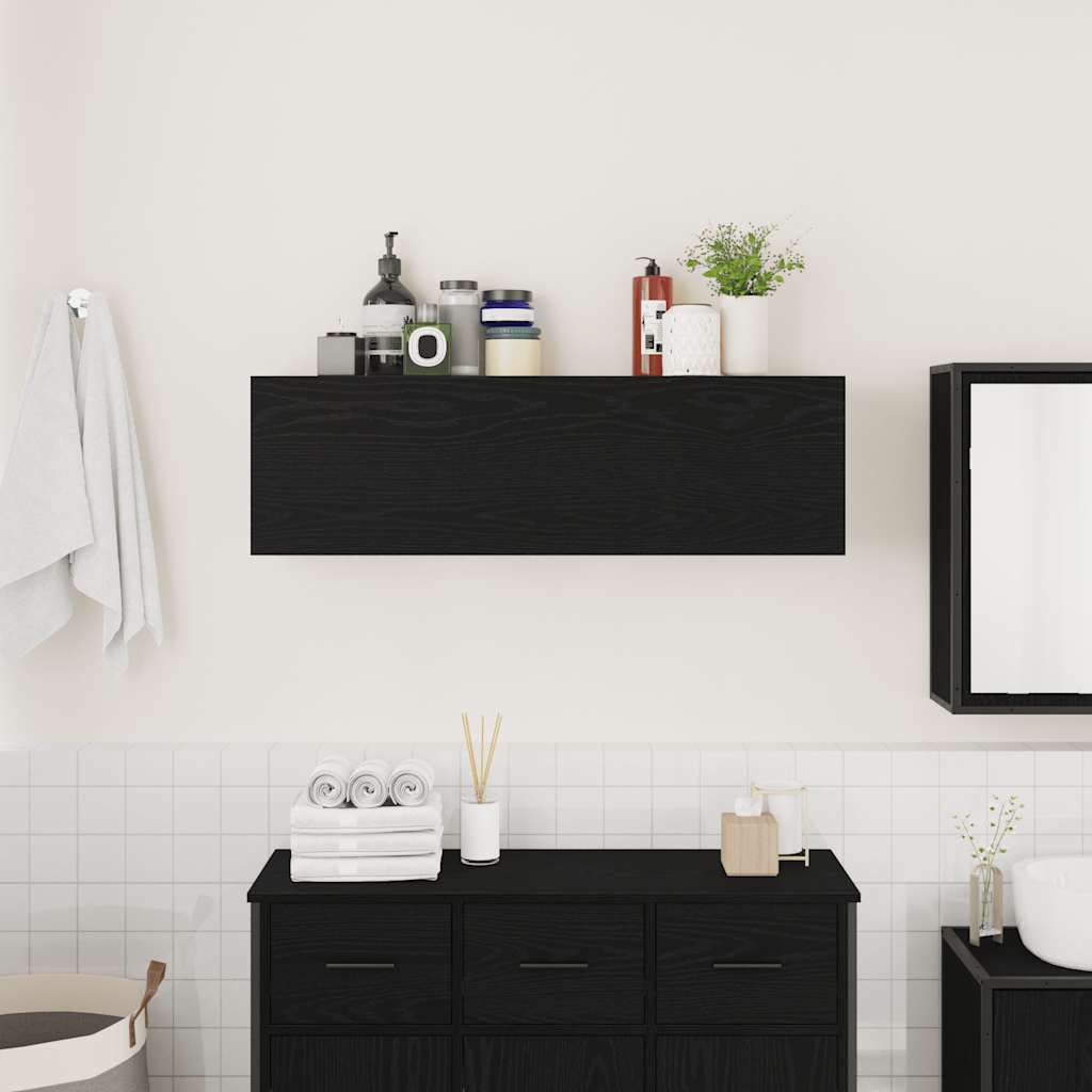 Bathroom Wall Cabinet Black 100x25x30 cm Engineered Wood - Bend