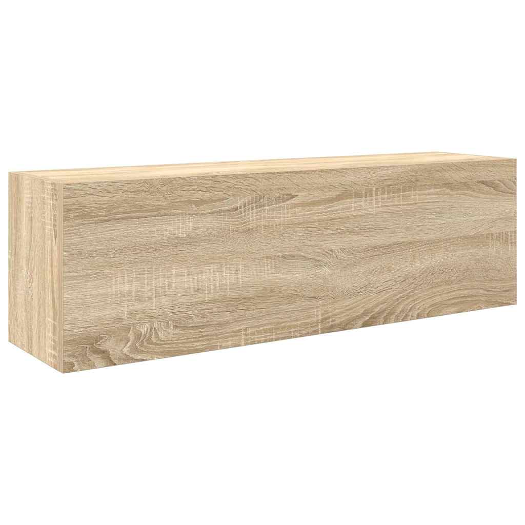 Bathroom Wall Cabinet Sonoma Oak 100x25x30 cm Engineered Wood - Bend