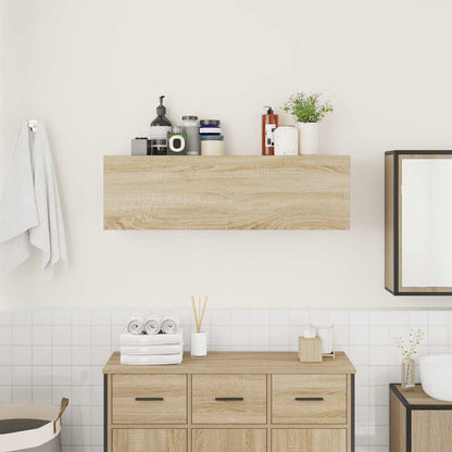 Bathroom Wall Cabinet Sonoma Oak 100x25x30 cm Engineered Wood - Bend