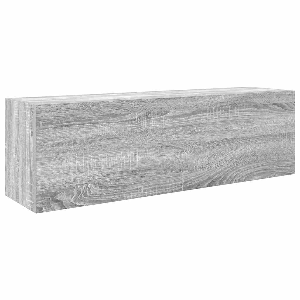 Bathroom Wall Cabinet Grey Sonoma 100x25x30 cm Engineered Wood - Bend