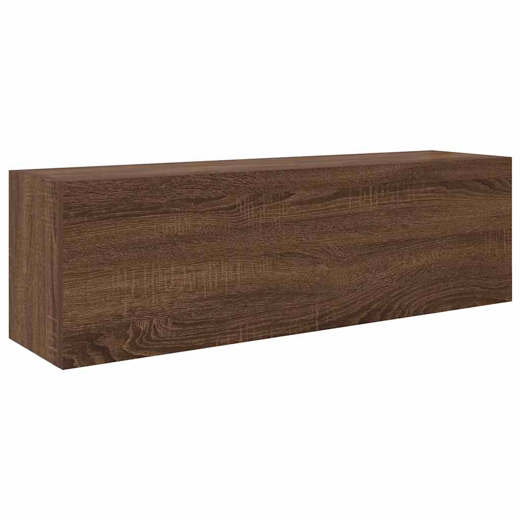 Bathroom Wall Cabinet Brown Oak 100x25x30 cm Engineered Wood - Bend