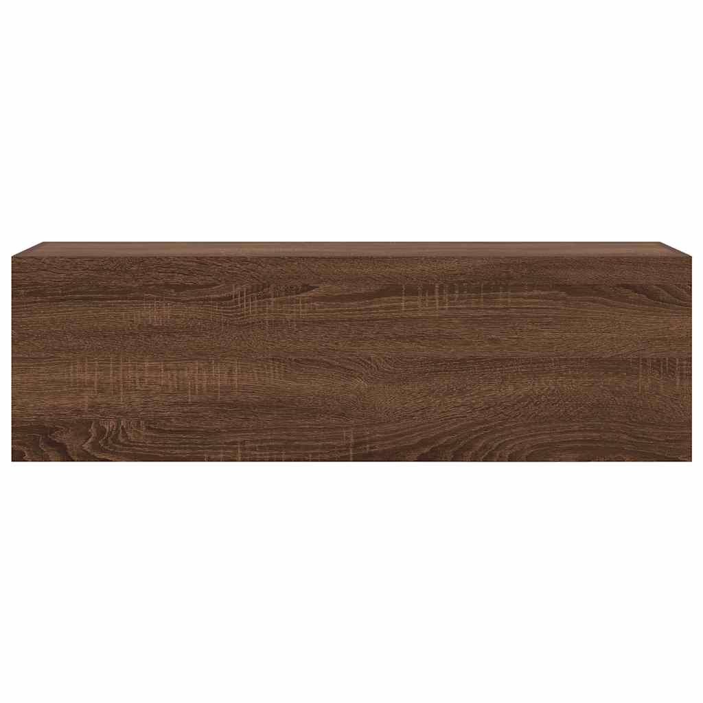 Bathroom Wall Cabinet Brown Oak 100x25x30 cm Engineered Wood - Bend