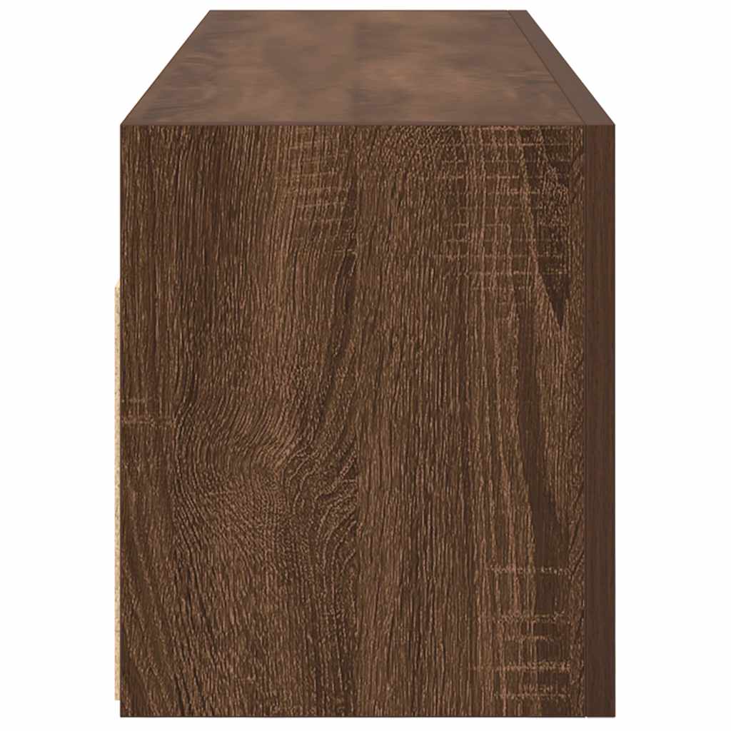 Bathroom Wall Cabinet Brown Oak 100x25x30 cm Engineered Wood - Bend