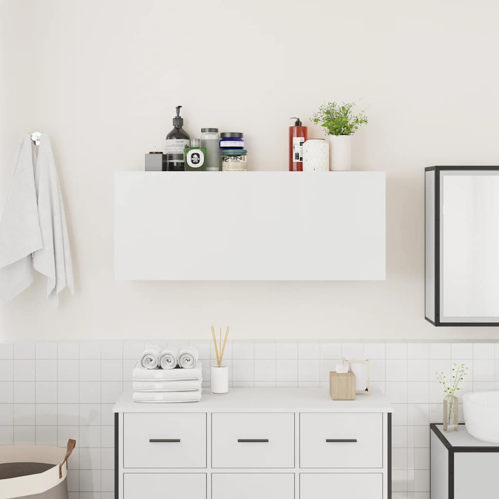 Bathroom Wall Cabinet White 100x25x40 cm Engineered Wood - Bend