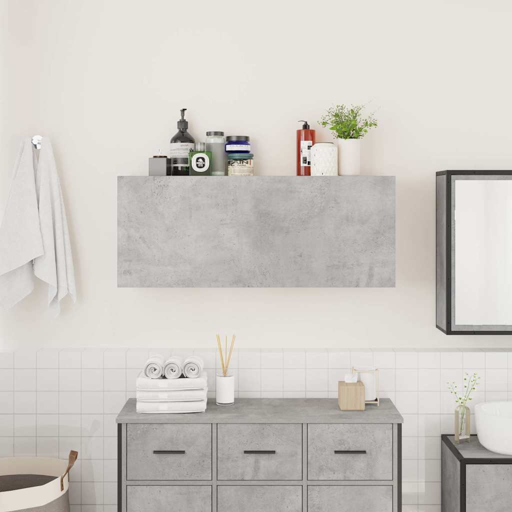 Bathroom Wall Cabinet Concrete Grey 100x25x40 cm Engineered Wood - Bend