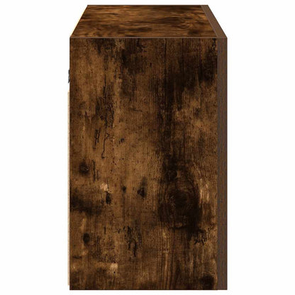 Bathroom Wall Cabinet Smoked Oak 100x25x40 cm Engineered Wood - Bend