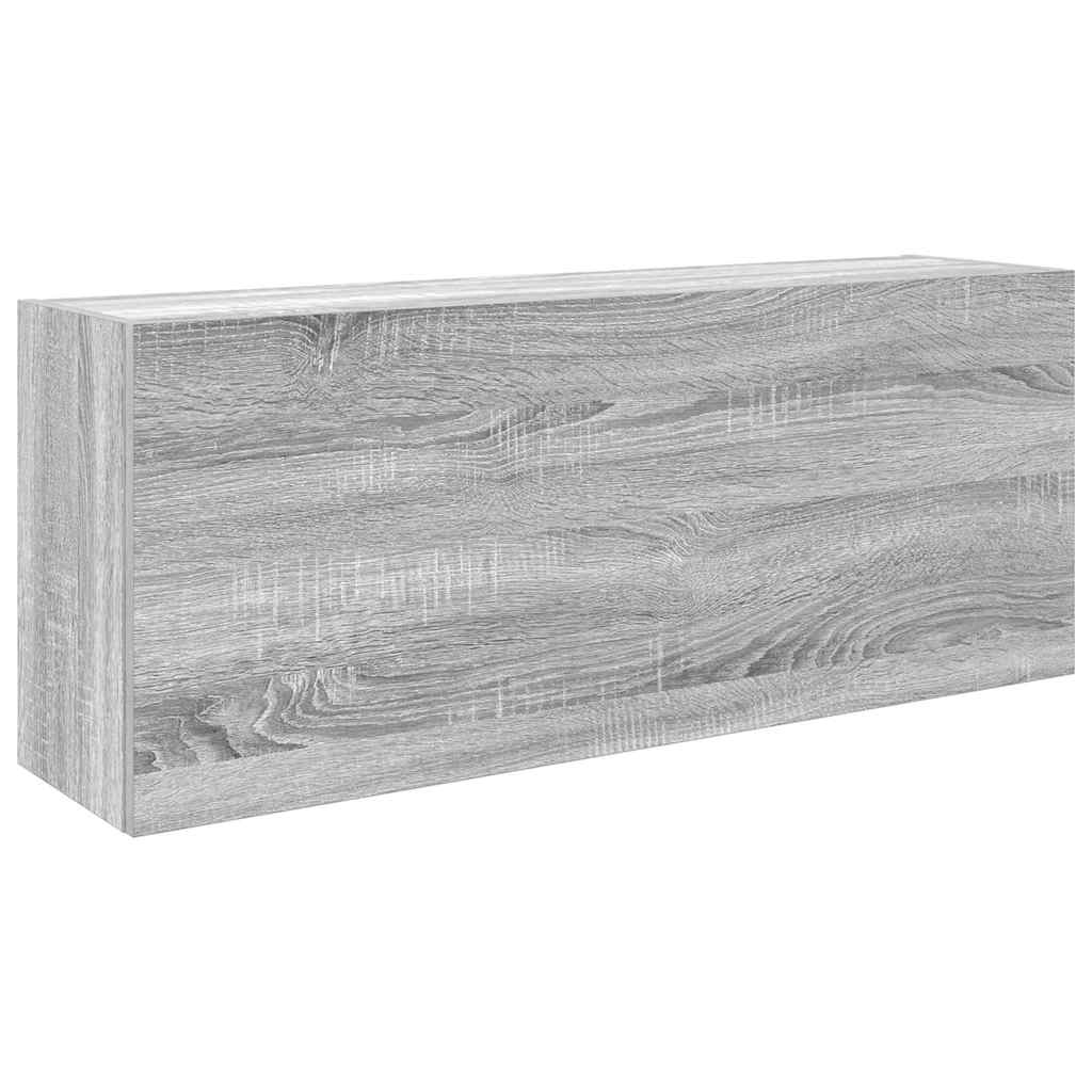 Bathroom Wall Cabinet Grey Sonoma 100x25x40 cm Engineered Wood - Bend