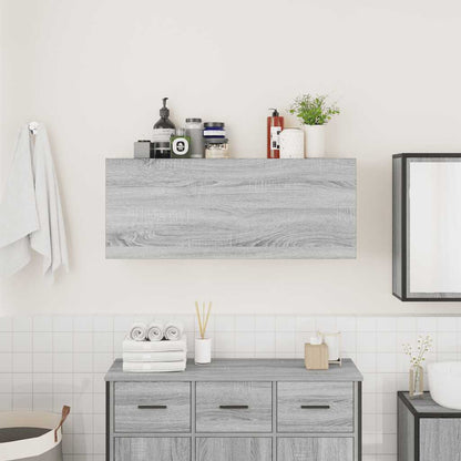 Bathroom Wall Cabinet Grey Sonoma 100x25x40 cm Engineered Wood - Bend