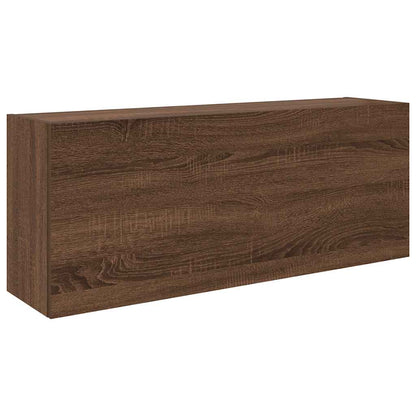 Bathroom Wall Cabinet Brown Oak 100x25x40 cm Engineered Wood - Bend