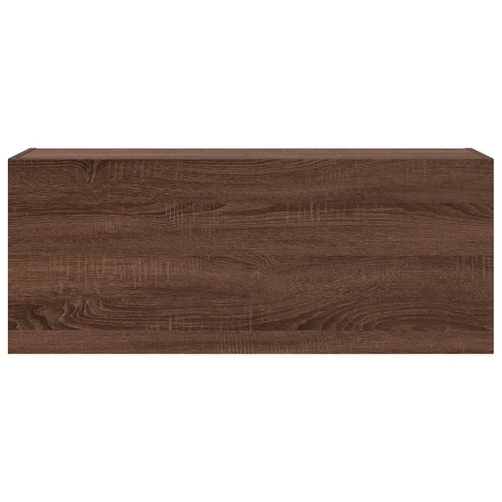 Bathroom Wall Cabinet Brown Oak 100x25x40 cm Engineered Wood - Bend