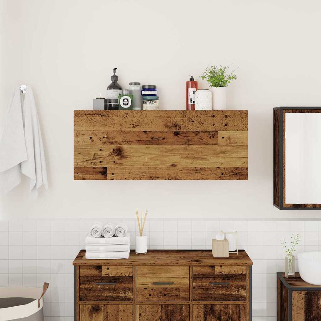 Bathroom Wall Cabinet Old Wood 100x25x40 cm Engineered Wood - Bend