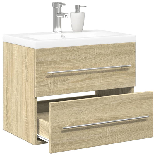 2 Piece Bathroom Furniture Set Sonoma Oak Engineered Wood