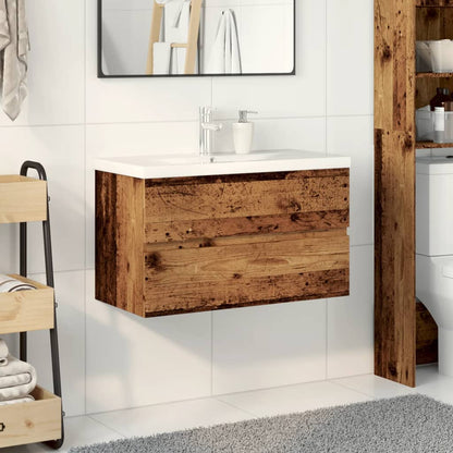 Sink Cabinet with Built-in Basin Old Wood 81x39.5x49 cm