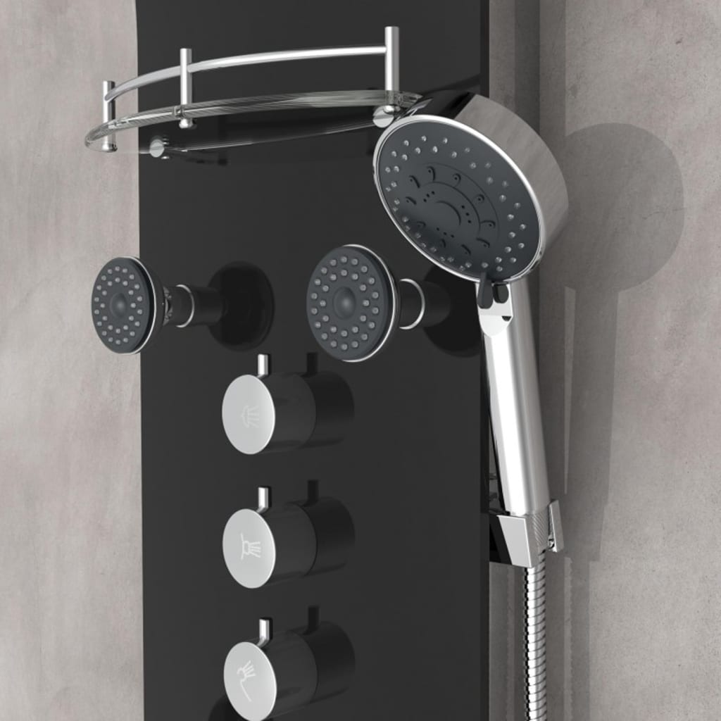 EISL Shower Panel with Mixer KARIBIK Black