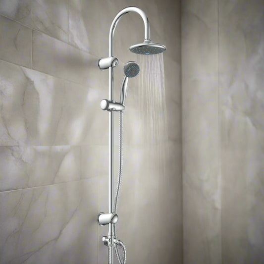 EISL Chrome Overhead and Hand Shower Set - Bend