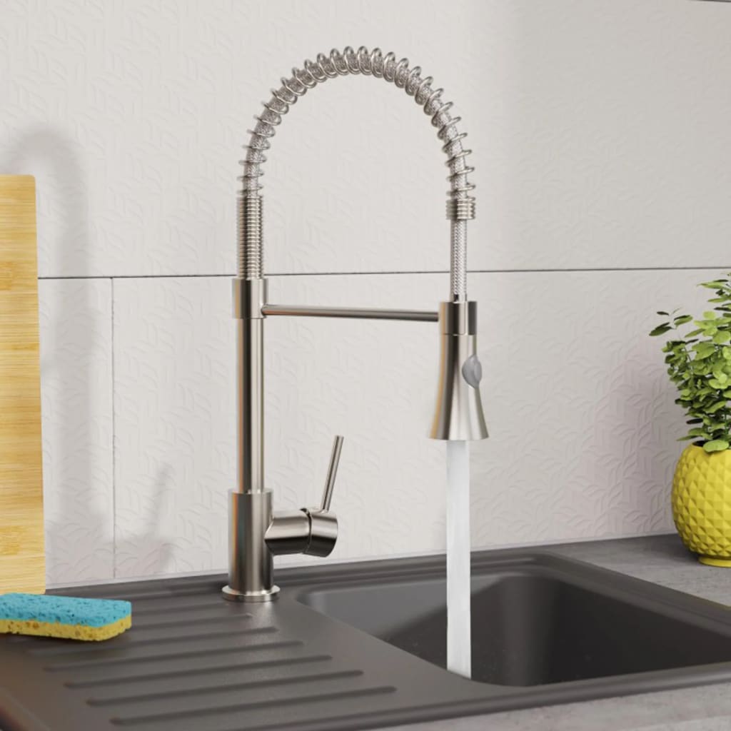 EISL Kitchen Mixer Tap with Spiral Spring Pull-out Spray LEON Nickel - Bend