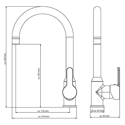 EISL Kitchen Mixer Tap DIZIANI White-chrome