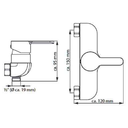 EISL Shower Mixer DIZIANI White-chrome