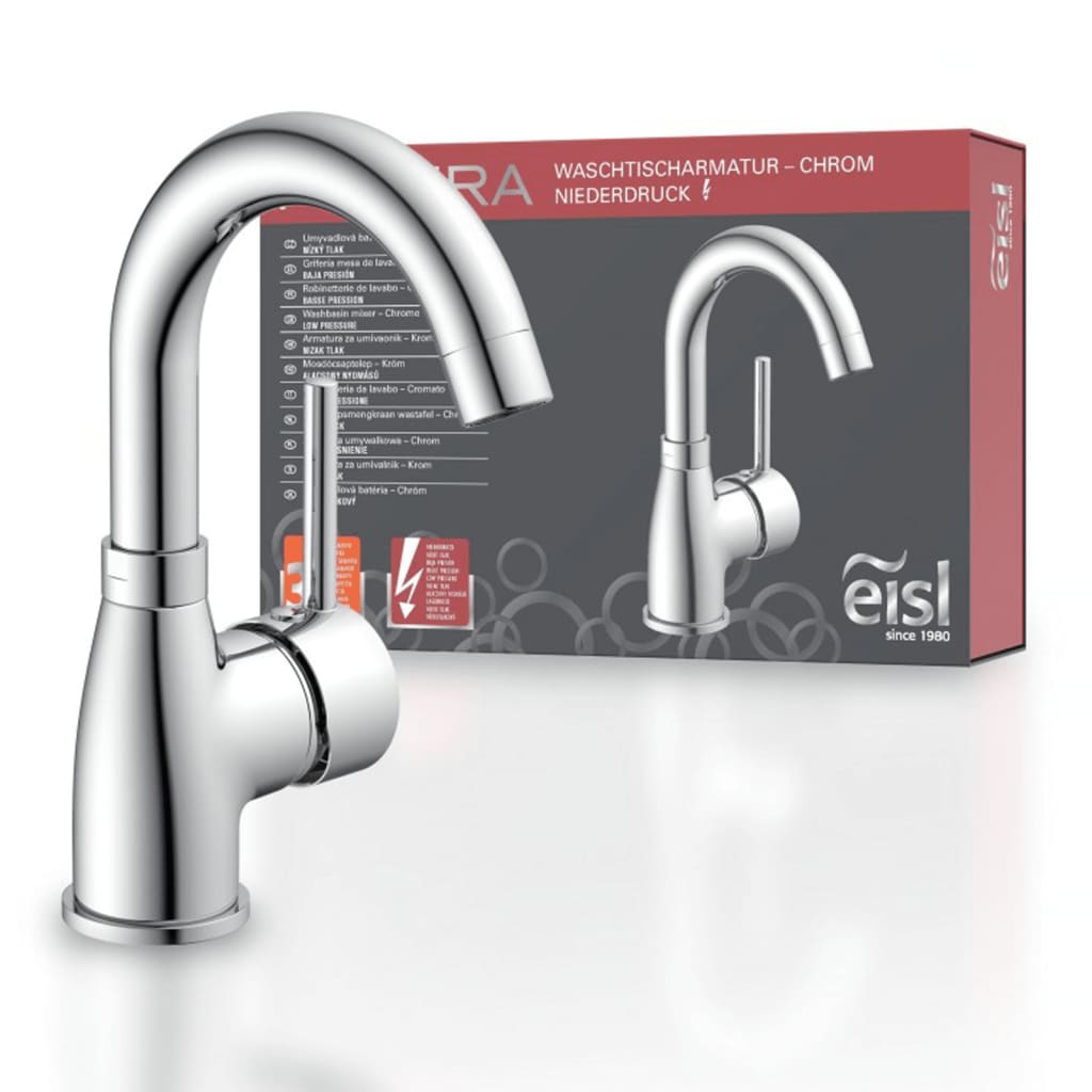 EISL Basin Mixer FUTURA Low Pressure Chrome - Bend